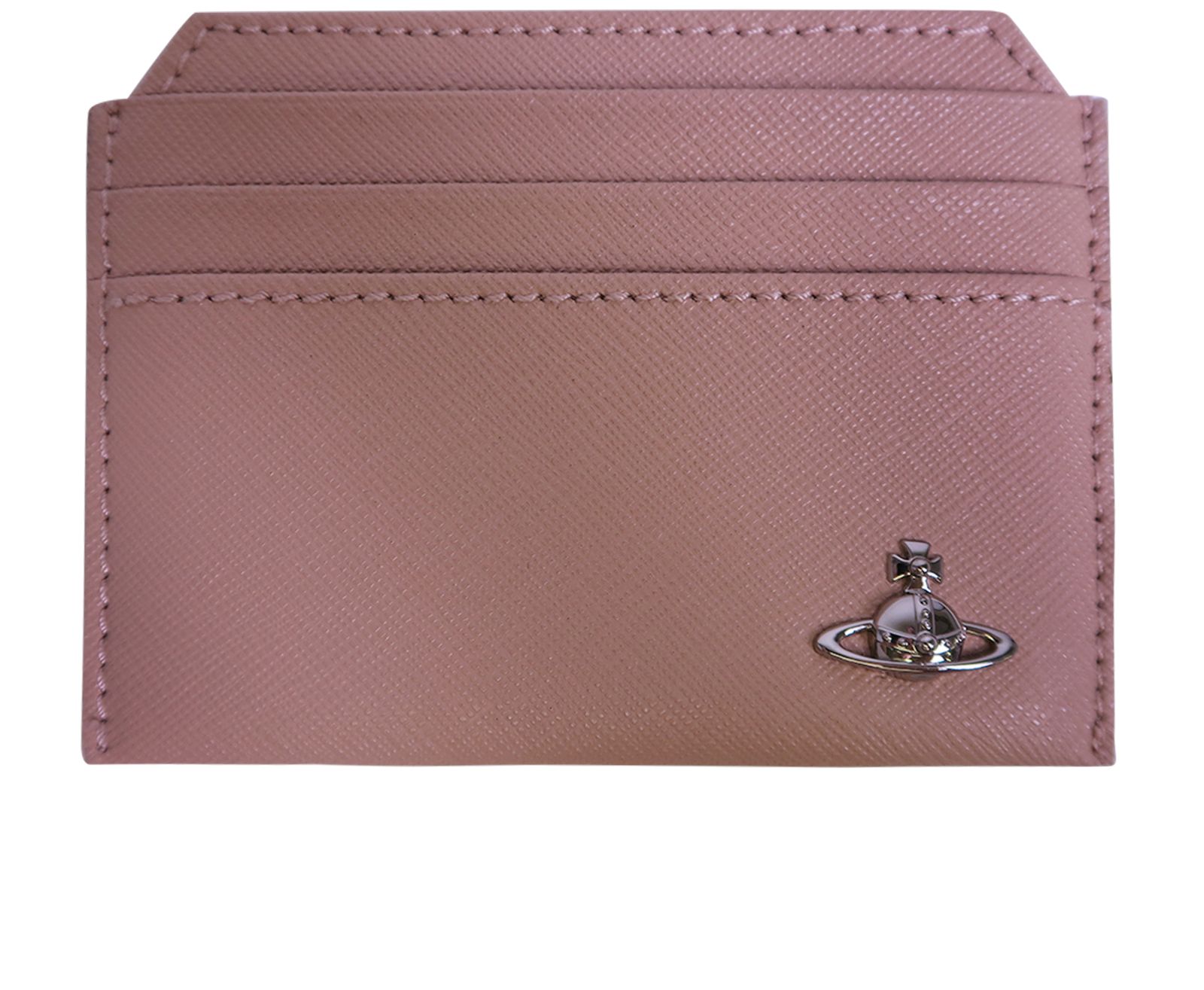 【VIVIENNE WESTWOOD】Orb Logo Leather Card Holder Pink Vivienne Westwood Slim Orb Cardholder, Small Leather Goods